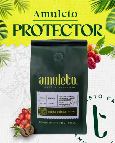Café Especial Amuleto Protector variedad Castillo en grano de tostión medio (340gr)