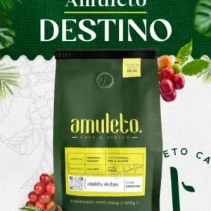 Café Especial Amuleto Destino variedad Bourbon Rosado en molienda media de tostión medio (500gr)