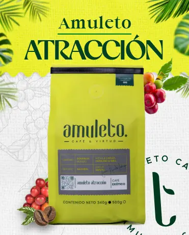 Café Exótico Amuleto Atracción variedad Bourbon Rosado en molienda media de tostión medio (500gr)