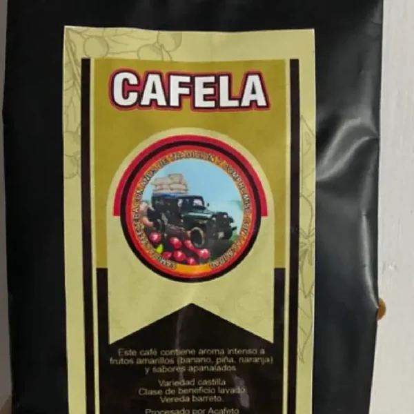 Café especial Cafela, variedad Castilla en grano de tostión media (250 gr)