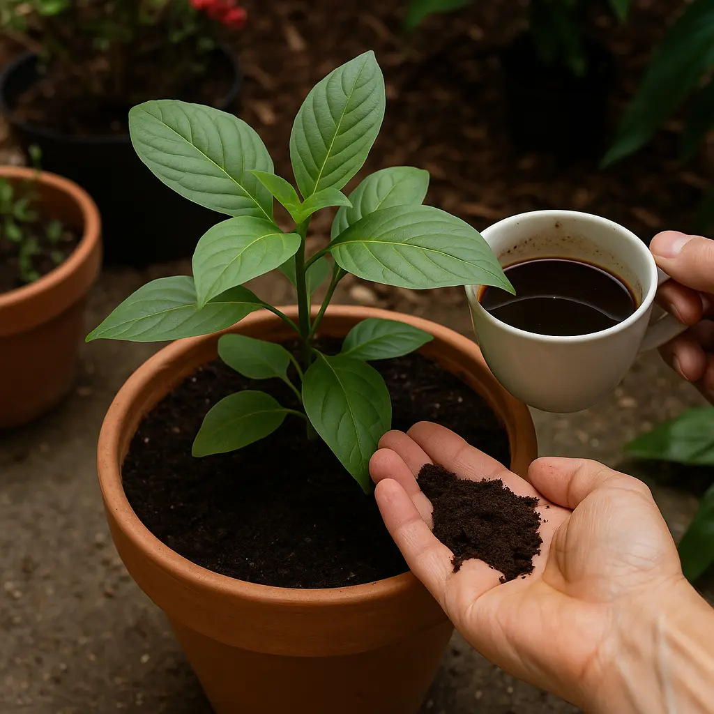 cafe para las plantas