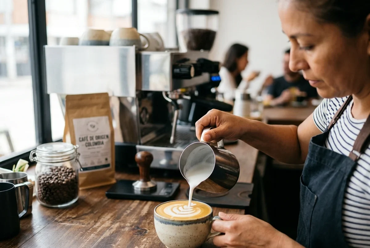 Selección de café para leche con tueste medio; ideal para preparar lattes y capuchinos con notas de chocolate y caramelo. Compra tu grano de especialidad aquí.